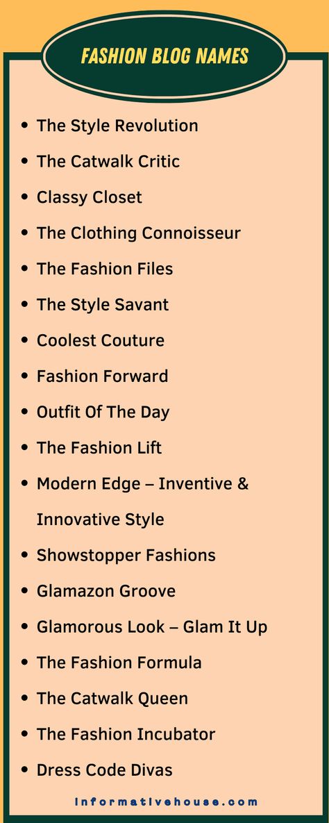 Create the Perfect Fashion Blog Name with Fashion Blog Names! Fashion Collection Names Ideas, Fashion Business Name Ideas Unique, Fashion Names Ideas Unique, Clothing Names Ideas Unique, Fashion Names Brand Ideas, Unique Brand Names Ideas Fashion, Fashion Collection Names, Magazine Names Ideas, Fashion Blog Name Ideas