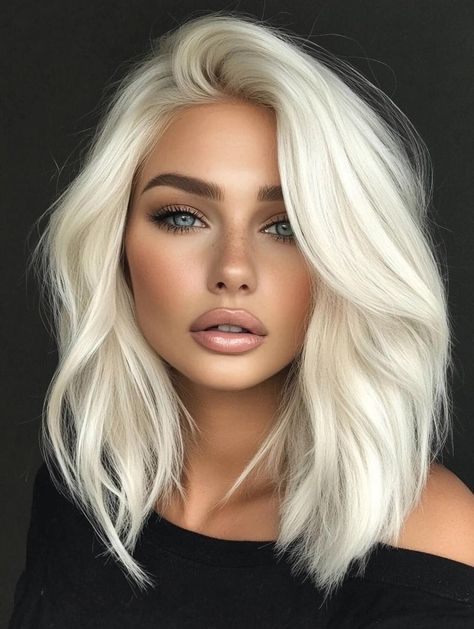 20 Gorgeous Long Bob Hairstyle Ideas for 2024: Trends, Tips, and Stunning Looks Platinum Long Bob, Platinum Blonde Long Bob, Hair For Heart Shaped Face, Long Bob Blonde Hair, Long Blonde Bob, Blonde Long Bob, White Blonde Bob, Long Bob Hairstyle, Blonde Bob With Bangs