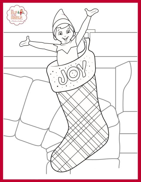 Elf On The Shelf Coloring, Printable Christmas Coloring Pages, Christmas Coloring Pages, On The Shelf, Christmas Printables, Christmas Colors, Coloring Page, Elf On The Shelf, Peace Gesture