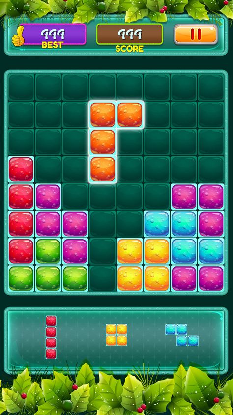 Entry #8 by SuperDesignStar for Unity Mobile Block Puzzle Game | Freelancer Puzzle Game Ui, Block Puzzle Game, Tetris Game, Block Puzzle, Ui Game, Watch Wallpaper, Casual Game, Match 3, Ui Elements