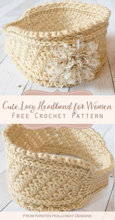 Crochet Headbands For Women Free Pattern, Crochet Earwarmer Pattern Free, Ribbon Yarn Crochet Patterns, Crochet Headband Free Pattern, Crochet Ear Warmer Free Pattern, Easy Crochet Headband, Crochet Ear Warmer Pattern, Crochet Headband Free, Easy Crochet Headbands