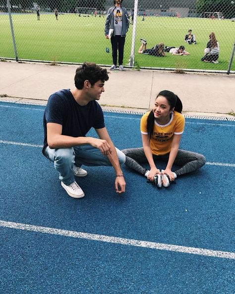 Noah Centineo and Lana Condor Jean Peters, Peter K, Noah Centineo, Lana Condor, Buddy Workouts, Lara Jean, Jenny Han, Mary Sue, Kissing Booth