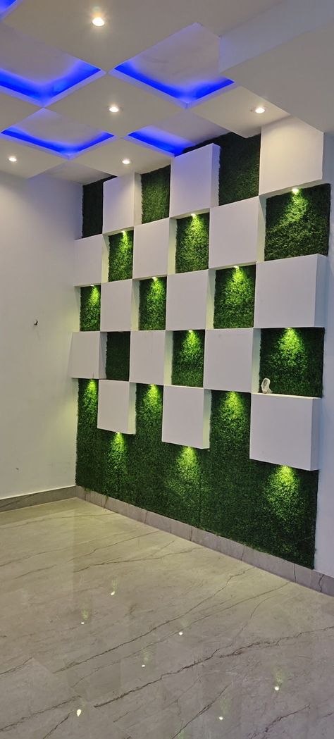 Grass Wall Kitchen, Pvc Design For Drawing Room, Dringroom Interior Design Wall, Artificial Grass Wall Interior Living Room, Artificial Grass Wall Interior, Grass Wall Design Interior, Grass Wall Interior, Outdoor Tv Cabinet, Lawn Ideas