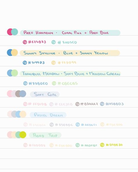 A comprehensive list of all 255 web colors, with their hex codes, RGB values, and CMYK #Organisation #Colour_Palette_Goodnotes #Goodnotes_Color_Palette_Notes #Goodnotes_Colour_Palette_For_Notes Good Notes Palette Color, Colour Palette For Notes, Goodnotes Pen Colors, One Note Aesthetic Notes, Pen Color Code Goodnote, Colorful Notes Aesthetic, Good Notes Pen Color Code, Color Palette For Notes, Note Taking Color Palette