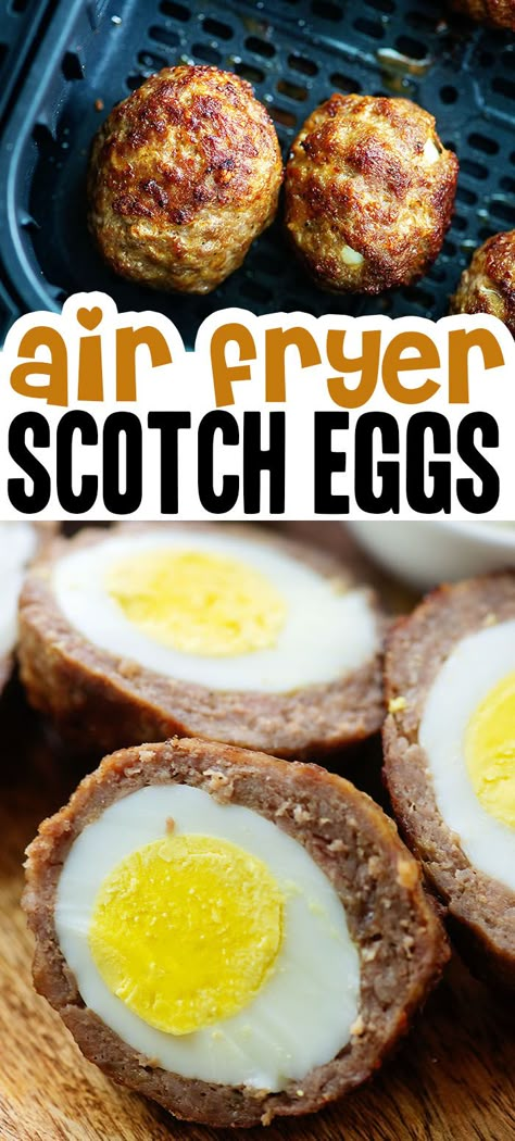 Keto Scotch Eggs Keto Air Fryer Snack Recipes, Air Fryer Keto Breakfast, Eggs Airfryer, Scot Eggs, Air Fryer Scotch Eggs, Scotch Eggs Recipe Air Fryer, Air Fryer Scotch Egg Recipe, Scottish Eggs Air Fryer, Air Fried Scotch Eggs