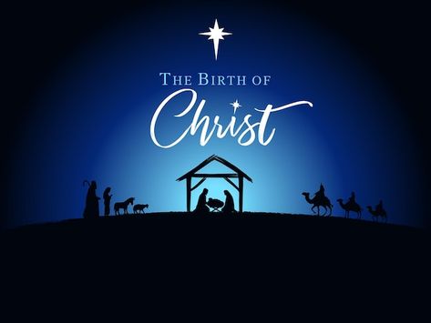 Nativity Scene Silhouette, Bible Christmas, Jesus In Manger, Jesus In The Manger, Merry Christmas Font, Birth Of Christ, Christmas Manger, Mary And Joseph, The Birth Of Christ