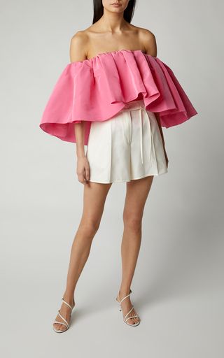 Taffeta Top Outfit, Taffeta Top, Brunch Fashion, Gamine Style, Lambada, Leather Midi Skirt, Stylish Party, Silk Taffeta, Western Dresses