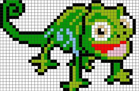 Pascal Tangled, Modele Pixel Art, Disney Cross Stitch Patterns, Easy Pixel Art, Pixel Art Templates, Perler Art, Pixel Drawing, Pixel Art Grid, Graph Paper Art