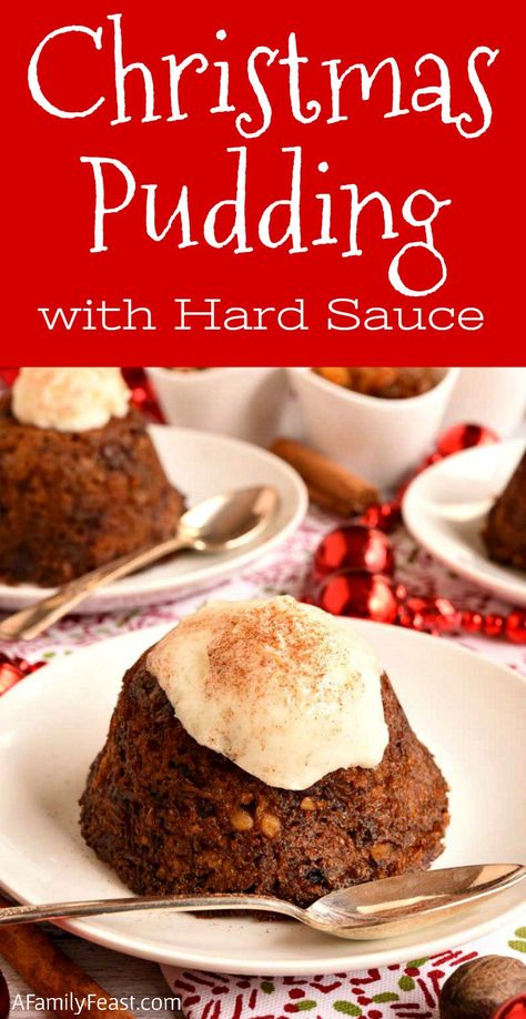 Our recipe for Christmas Pudding with Hard Sauce is a quicker, easier version of the classic British dessert, but with all of the spicy delicious flavor! Strawberry Christmas Desserts, Plum Pudding Recipe, Family Feast Recipes, Hard Sauce, Feast Recipes, Christmas Pudding Recipes, Fabulous Desserts, British Christmas, Recipe For Christmas