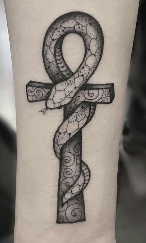 Ankh Snake Tattoo, Ankh Tattoo, Jack Tattoo, Hard Tattoos, Arm Tats, Egypt Tattoo, Back Tattoos For Guys, Egyptian Tattoo, Egyptian Symbols