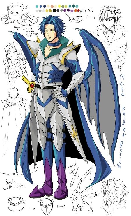 King Dedede Human, Meta Knight Human, Kirby Gijinka, King Dedede, Waddle Dee, Kirby Memes, Meta Knight, Knight In Shining Armor, Team Blue