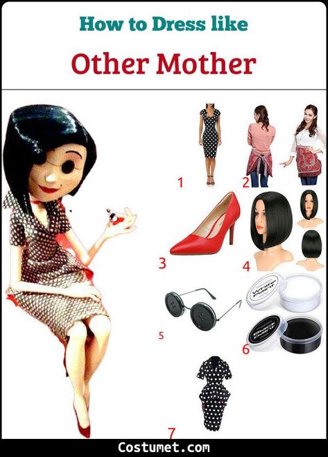 Caroline Mom Costume, Coraline's Parents Costume, Other Parents Coraline Costume, Other Mother Costume Diy, Coraline Characters Costume, Coraline And Other Mother Costume, Other Mother And Father Coraline Costume, Coraline Parents Costume, Coraline Group Costume