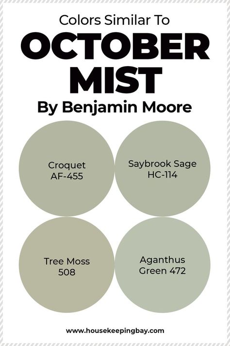 Colors Similar to October Mist by Benjamin Moore Benjamin Moore Tree Moss Paint, Benjamin Moore Aganthus Green, Benjamin Moore Croquet, Croquet Benjamin Moore, Tree Moss Benjamin Moore, Say Brook Sage Benjamin Moore, Cypress Green Benjamin Moore, Aganthus Green Benjamin Moore, Benjamin Moore Tree Moss