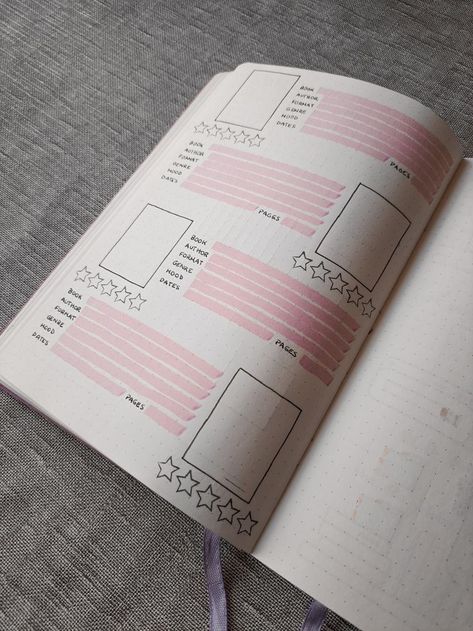 Book Journal January, To Be Read Journal Page, Journal Ideas Design Notebooks, Bujo Books Read, July Book Journal Spread, January Book Journal Spread, Book Review Page Ideas, Review Book Ideas, January Reading Journal Spreads