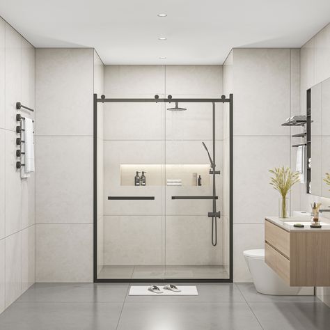 Frameless Double Sliding Glass Shower Doors, Semi Frameless Shower Doors, Shower Sliding Glass Door, Frameless Sliding Shower Doors, Frameless Shower Door, Luxurious Showers, Frameless Shower Doors, Sliding Shower Door, Frameless Shower