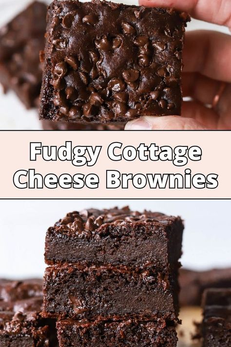 Discover why these cottage cheese brownies are among the best cottage cheese desserts. This easy cottage cheese brownies recipe combines a delicious twist on healthy brownies with all the indulgence you crave. Try the best cottage cheese brownies for a unique dessert! Cottage Cheese Dessert Recipes, Cheese Desserts, Cottage Cheese Desserts, Nutritious Desserts, Desserts With Few Ingredients, Cheese Brownies, Protein Packed Snacks, Healthy Brownies, Recipes With Few Ingredients