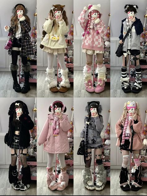 ID:495970215  #jfashion #cfashion #kfashion #cute #aesthetic #aestheticfashion #skirts #pink #fashion #outfits #legwarmers #bulkyshoes Cute Outfits With Legwarmers, Winter Outfits With Chunky Boots, Skirt Outfits Kawaii, Winter Harajuku Outfits, Pink Legwarmers, Pink Legwarmers Outfit, Legwarmers Outfit Winter, Outfits With Legwarmers, Yabi Fashion