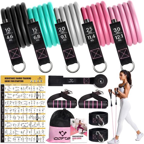 Muscle Exercises, Resistance Bands With Handles, Bands Workout, Resistance Band Training, Workout Bands, Personal Gym, Arm Workout Women, Exercise Bands, Resistance Band Set