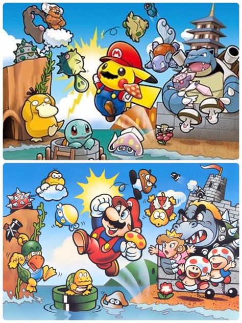 Pokémon X Mario Funny Pokemon, Nintendo Super Smash Bros, Art Pokemon, 귀여운 음식 그림, Gameboy Color, Mario Nintendo, Nintendo Characters, Super Mario Art, Nintendo Art