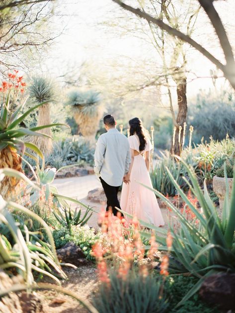 Phoenix engagement photos, Arizona engagement, desert engagement, Scottsdale engagement session - Rachel Solomon Photography Wedding Garden Photoshoot, Engagement Photoshoot Ideas Garden, Garden Photoshoot Ideas Couple, Botanical Engagement Photos, Spring Engagement Photos Outfits Plus Size, Engagement Photos In Garden, Engagement Shoot Garden, Garden Prewedding Photoshoot, Garden Prenup Photo Shoot