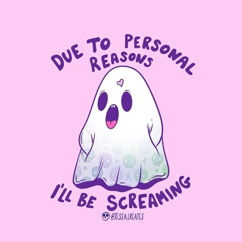 Just got to let it out! 💜💜💜 . . . #scream #screaming #ghost #cute #spookycute #spookycuteart #spookycutecal #spookycutes #motivational… | Instagram Skeletons Funny, Sarcastic Art, Cute Motivation, Ghost Quote, Ghost Cute, Funny Motivation, Art Quotes Funny, Let It Out, The Ugly Truth