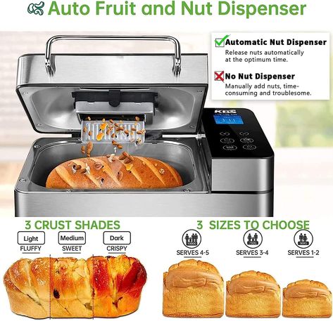 https://amzn.to/44Mr0rR Kbs Bread Maker Recipes, Kbs Bread Machine Recipes, Bread Machine Reviews, Sourdough Bread Machine, Bierocks Recipe, Bread Maker Machine, Bread Maker Recipes, Bread Makers, Healthy Bread