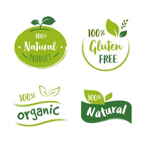 Organic food logo collection Premium Vec... | Free Vector #Freepik #freevector #logo #food #business #vintage Desain Pantry Dapur, Organic Food Labels, Organic Food Logo, Logo Nature, Desain Pantry, Fast Food Menu, Restaurant Menu Template, Food Banner, Food Label