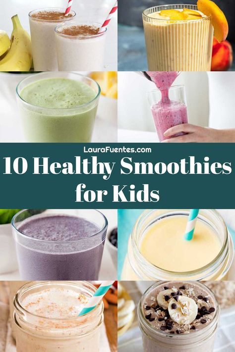 10 healthy smoothies for kids Healthy Breakfast Smoothies For Kids, Best Smoothie For Kids, Smoothies For Toddlers Picky Eaters, Fruit And Veggie Smoothies For Kids, Toddler Veggie Smoothie, Yogurt Smoothies For Kids, Kids Breakfast Smoothie, Healthy Smoothies For Toddlers, Smoothie Recipes Healthy Kids