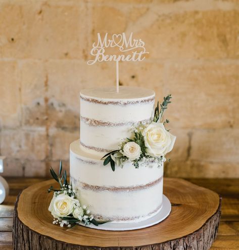 Wedding Cake Fresh Flowers Simple, Nude Wedding Cake, Wedding Cake Two Tier, Simple Wedding Cakes, Nude Cake, Cakes Pink, 2 Tier Wedding Cakes, Sunflower Wedding Cake, Camping Cakes