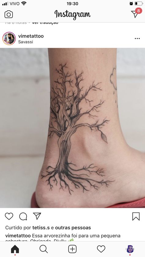 Roots On Feet Tattoo, Tree Shin Tattoo, Tree Calf Tattoo, Tree Tattoo Calf, Tree Tatto, Wrap Around Ankle Tattoos, Roots Tattoo, Shin Tattoo, Foot Tattoos For Women