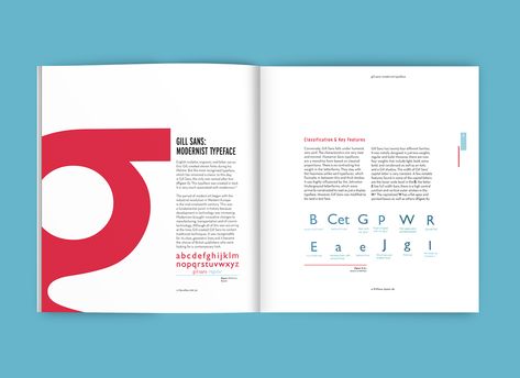 Gill Sans Poster, Magazine Typography Design, Glossary Design Layout, Glossary Ideas, Glossary Design, Typography Book Layout, Typography Design Alphabet, Gill Sans, Indesign Layout