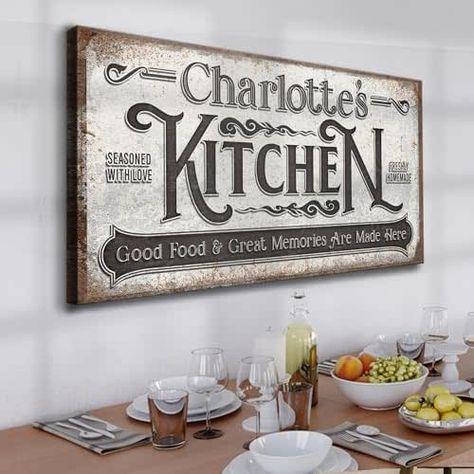 Dining Room Country, Kitchen Wall Decor Ideas, Kitchen Wall Decor Farmhouse, Drinks Wall, Room Country, Art For Kitchen, Kitchen Quotes, Family Wall Decor, Family Feast