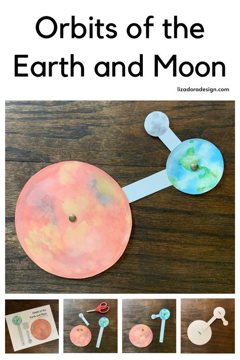 Orbits of the Earth and Moon Project — Liza Dora Design Moon Phases Montessori, Sun And Earth Activities, Moon Elementary Activities, Solar System Activities Middle School, Sun Earth And Moon Activities, Earth Moon Sun Model, Earth And Space Science Projects, Moon Cycle Project, First Grade Moon Activities