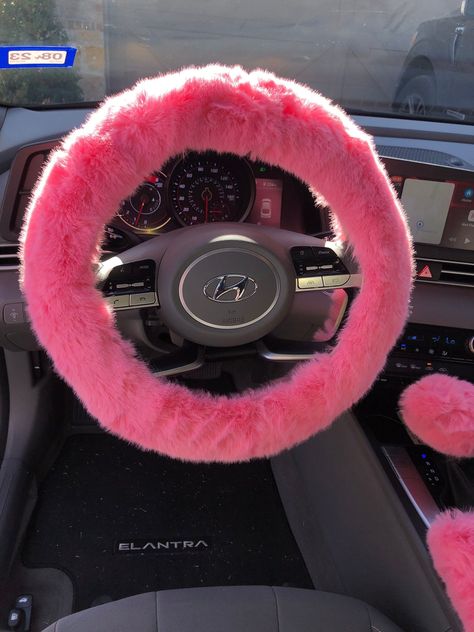 Universal Faux Wool Fluffy Steering Wheel Cover Set -  #cover #Faux #Fluffy #Set #Steering #Universal #Wheel #Wool Shag Wagon, Fluffy Steering Wheel Cover, Fluffy Steering Wheel, Fuzzy Steering Wheel Cover, Pink Steering Wheel Cover, Pink Wheels, Pink Car Accessories, Car Interior Diy, Cart Ideas