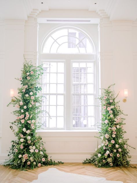 Light And Airy Wedding, Wedding Window, Airy Wedding, Floral Arch Wedding, Downtown Nashville, Wedding Ceremony Flowers, Wedding Flower Inspiration, Venue Decor, Ceremony Flowers