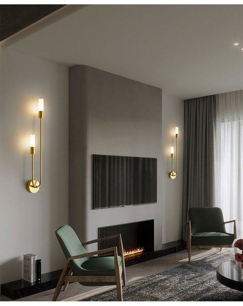 Sconces Living Room, Bedside Wall Lamp, Wall Lights Living Room, Metal Wall Light, Headboard Wall, Living Room Background, Glass Wall Lights, Modern Wall Sconces, Modern Wall Lights