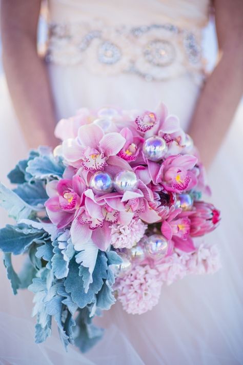 whimsical pink orchid bouquet // photo by Just For You Photography Pink Orchids Bouquet, Turquoise Wedding Theme, Orchid Bouquet, Blue Wedding Bouquet, Turquoise Wedding, Sophisticated Bride, Wedding Winter, Pink Bouquet, Bouquet Of Flowers