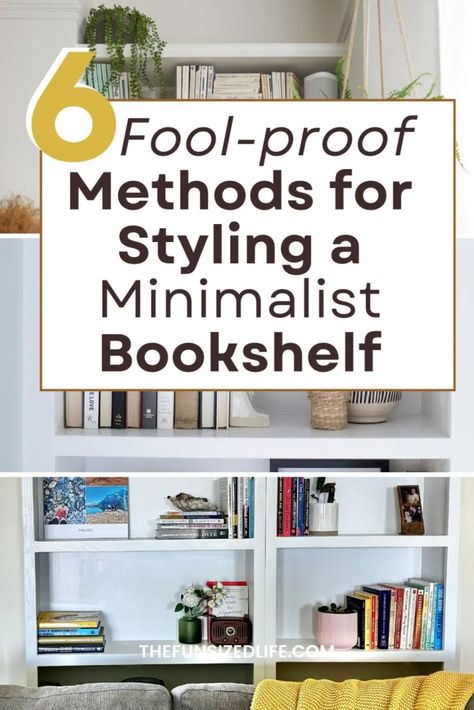 Trying to live a minimalist lifestyle but also love books? Here are 5 ideas for keeping your bookshelf clutter free and pretty. Minimalism Bookshelf, Minimalistic Bookshelf, How To Store Books Without Bookshelf, Minimalist Bookshelf, Declutter Books, Minimalist Bookcase, Minimalist Bookshelves, Simple Bookshelf, Low Bookshelves