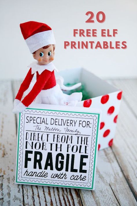 20+ Free Elf on the Shelf Printables - Poofy Cheeks Elf Printables, French Vanilla Creamer, Message From Santa, Sweet Paper, Girl Elf, Santa's Little Helper, Free Christmas Printables, Christmas Games, Shelf Ideas