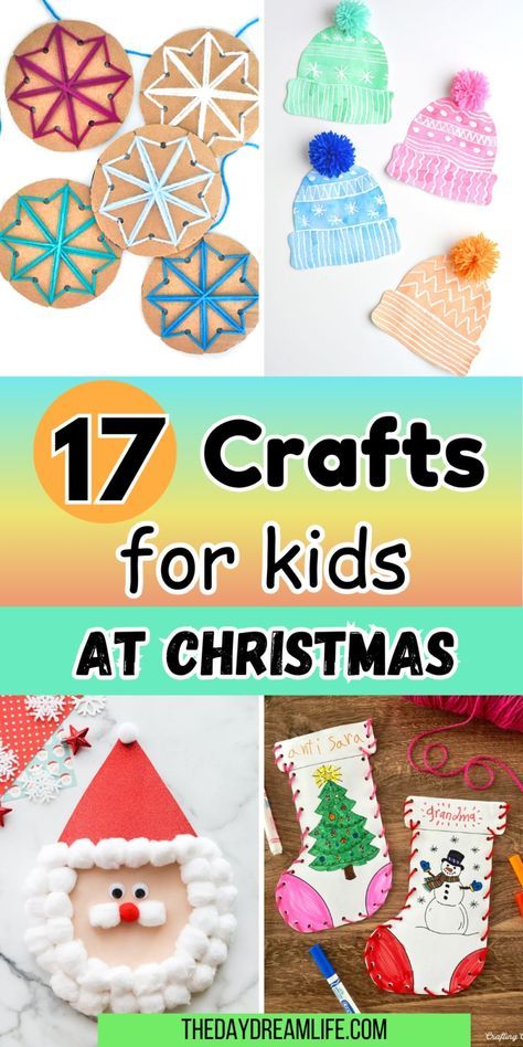 17 Creative And Easy Christmas Crafts For Kids. Holiday Kids Crafts Christmas, Quick Holiday Crafts, Christmas Projects For Kids, Easy Christmas Crafts For Kids, Cheap Christmas Crafts, Free Christmas Crafts, Christmas Activities For Toddlers, Creative Christmas Crafts, Kids Christmas Crafts Easy