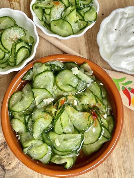 21 Day Fix Salad, Recipes For Healthy Skin, Hungarian Cucumber Salad, Healthy Potato Salad, Cucumber Pasta, Salad Recipes Healthy, Cucumber Pasta Salad, Potato Salad Recipes, Hungarian Desserts