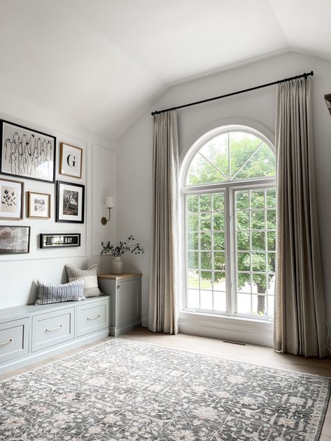 Arched Window Coverings, Curtains For Arched Windows, Arched Window Treatments, Unique Window Treatments, Inset Cabinetry, Arch Window, Window Room, Bedroom Windows, Living Room Windows