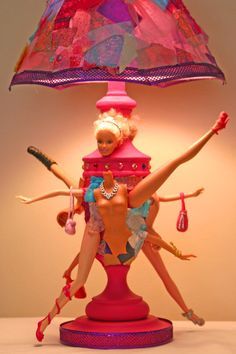 Creepy Barbie, Barbie Horror, Colourful Decor, Plastic Fantastic, Barbie Art, Empty Glass Bottles, Unicorn Mermaid, Lamp Handmade, Barbie Barbie