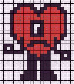 Bad Bunny Alpha Pattern, Bad Bunny Perler Beads, Alpha Patterns Marvel, Paper Pixel Art, Pixel Art Easy Cute, Pixel Drawing Aesthetic, Cute Pixel Drawing, Pixel Art Aesthetic Easy, Drawing On Graph Paper