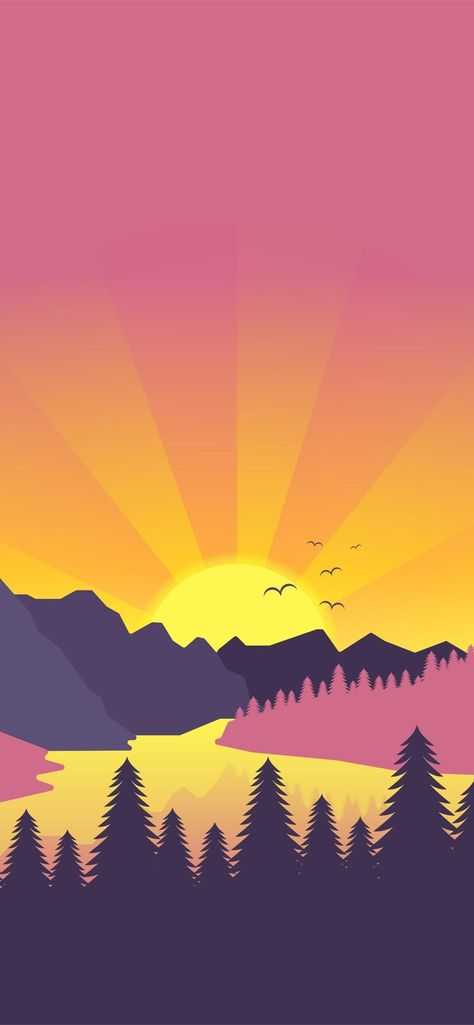 sun rise #sunrise Arte Wallpaper, Cherry Blossom Wall Art, Wallpaper Beautiful, Artistic Wallpaper, Wallpaper Iphone Neon, Background Hd Wallpaper, Landscape Concept, Sun Rise, Creative Background