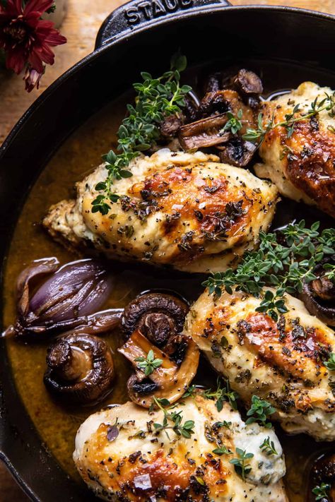 Herbed Ricotta Stuffed Chicken In White Wine Pan Sauce | halfbakedharvest.com White Wine Pan Sauce, Chicken In White Wine, Herbed Ricotta, Ricotta Stuffed Chicken, Creamy Mashed Cauliflower, White Wine Chicken, Half Baked Harvest Recipes, Pan Sauce, Oven Roasted Chicken