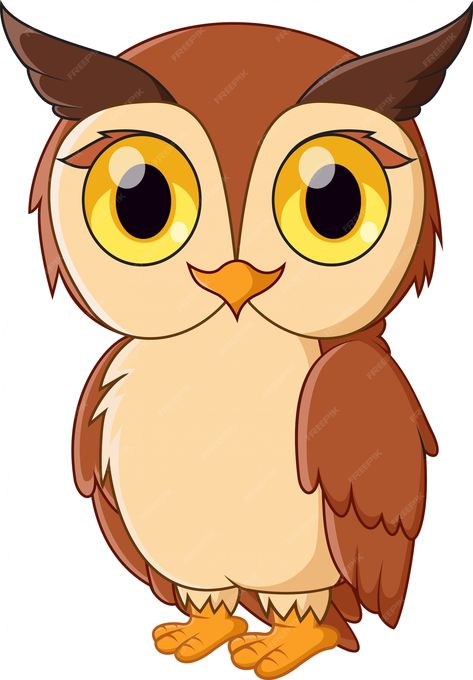 Premium Vector | Cute cartoon owl isolated on white Owl Animation, Cute Owl Cartoon, Castle Window, Owl Head, Animated Pictures, Painting Cartoon, Cartoon Owl, Owl Collection, School Painting