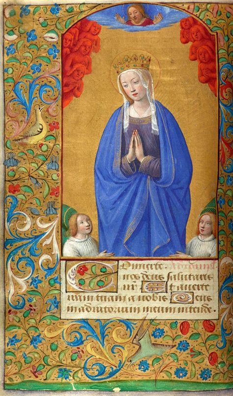 Virgin Mary: Assumption | Book of Hours | Jean Bourdichon and workshop | between ca. 1490-1510 | The Morgan Library & Museum Medieval Virgin Mary, Mary Assumption, Jean Bourdichon, Alan Lee Art, Medieval Artwork, Medieval Books, Queen Of Heaven, Illumination Art, Book Of Kells