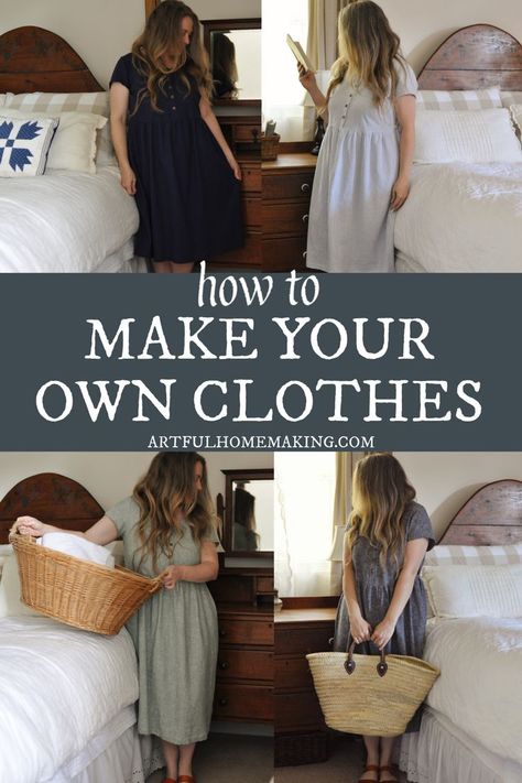 Making Vintage Clothes, Make Your Own Wardrobe, Sahm Outfits Dresses, Frankie Grace And Frankie Style, Diy House Dress, Diy Sewing Dress Patterns, Clothes From Sheets, Sew Your Own Capsule Wardrobe, Diy Vintage Clothes