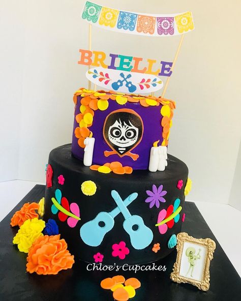 Chloe's Cupcakes CA on Instagram: “#coco #disneycoco #cocobirthdaycake #cococake #diadelosmuertos #birthdaycake #cakewalkcrafted #cakewalkcraftedfondant Thank you again…” Coco Cupcakes, Coco Cake, Coco Birthday, First Birthday Cakes, Birthday Party Cake, Party Cake, 1st Bday, Party Cakes, Cake Ideas